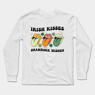 "Irish Kisses Shamrock Wishes" Tongue Out Long Sleeve T-Shirt